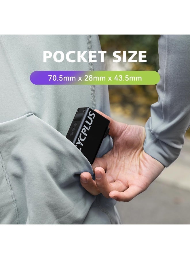 CYCPLUS Tiny Pump Mini Bike Tire Pump with Gauge, Max 120 PSI Electric Bicycle Air Pump, Auto Stop, with Presta and Schrader Valve for E-Bike, Mountain Bike, City Bike and Road Bike AS2PRO, Black - Image 4